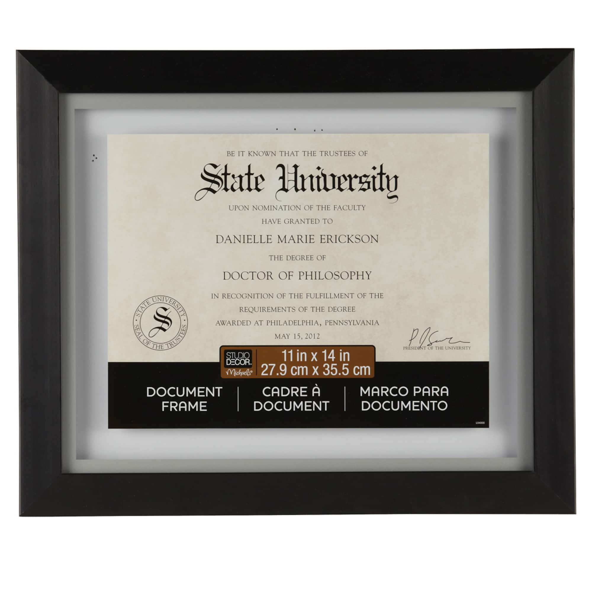 11" x 14" Black Document Float Frame by Studio Décor®